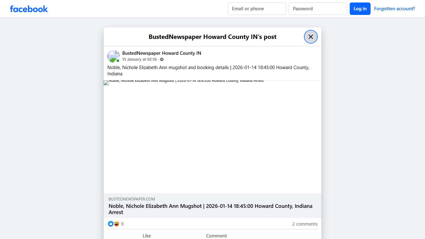 Noble, Nichole... - BustedNewspaper Howard County IN Facebook